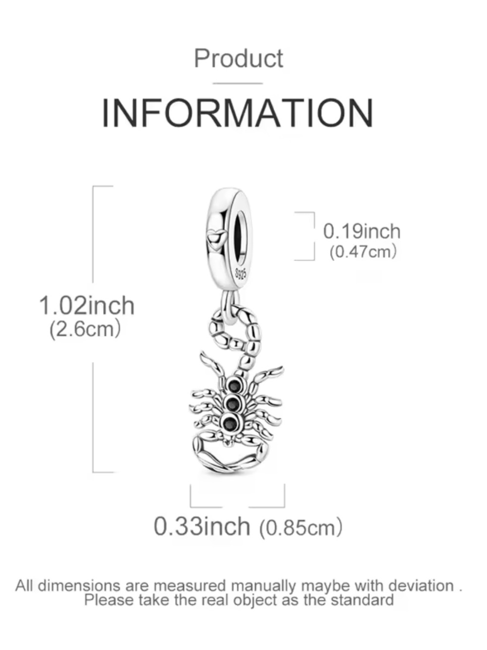 Pandora Silver Scorpion Dangle Charm